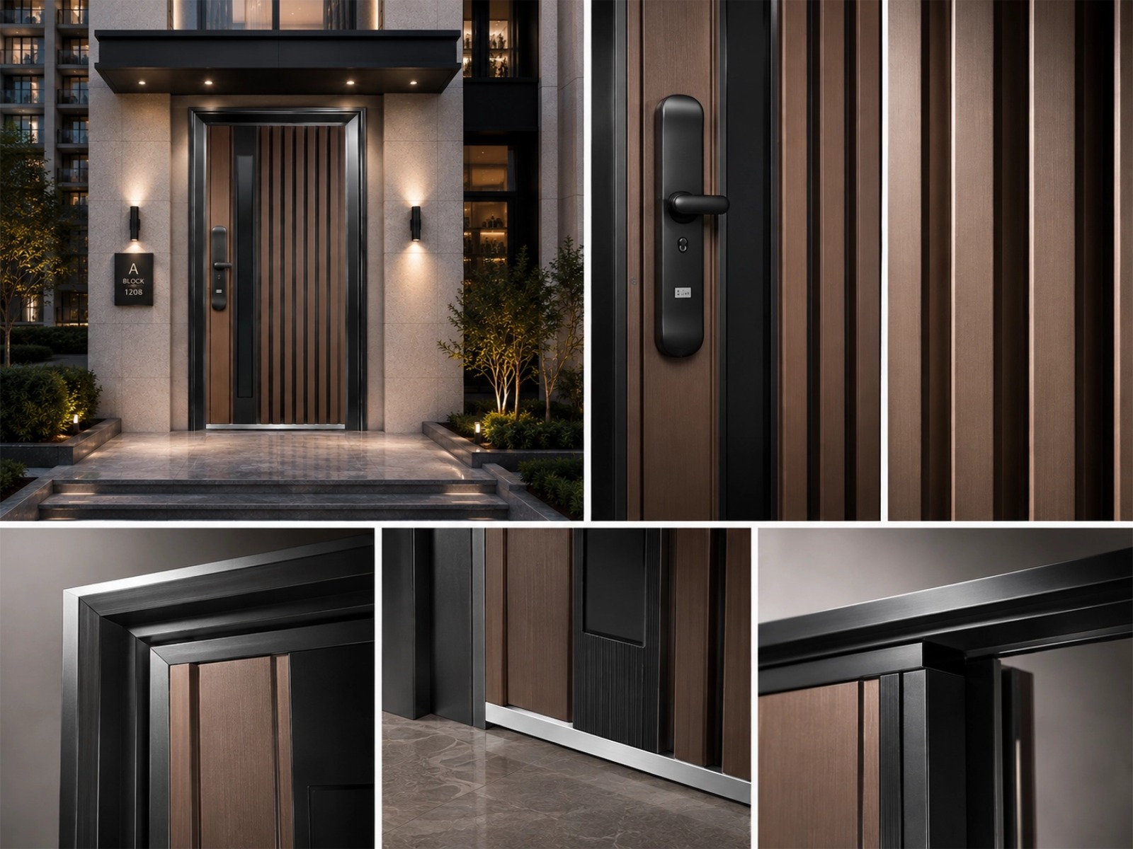 LinearWood Modern Security Entrance Door detail image