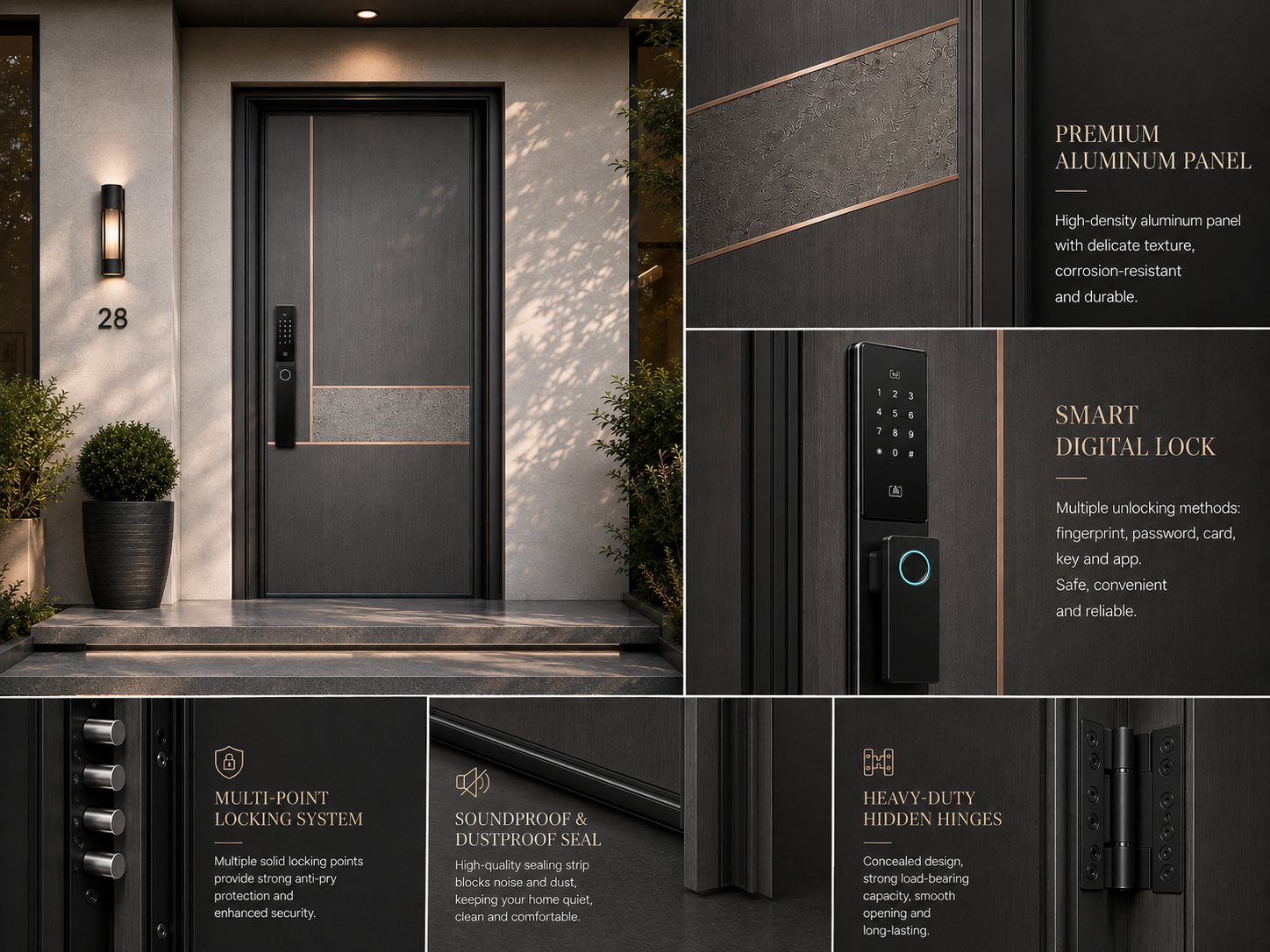SeoulLine Korean Style Stainless Steel Entrance Door detail image