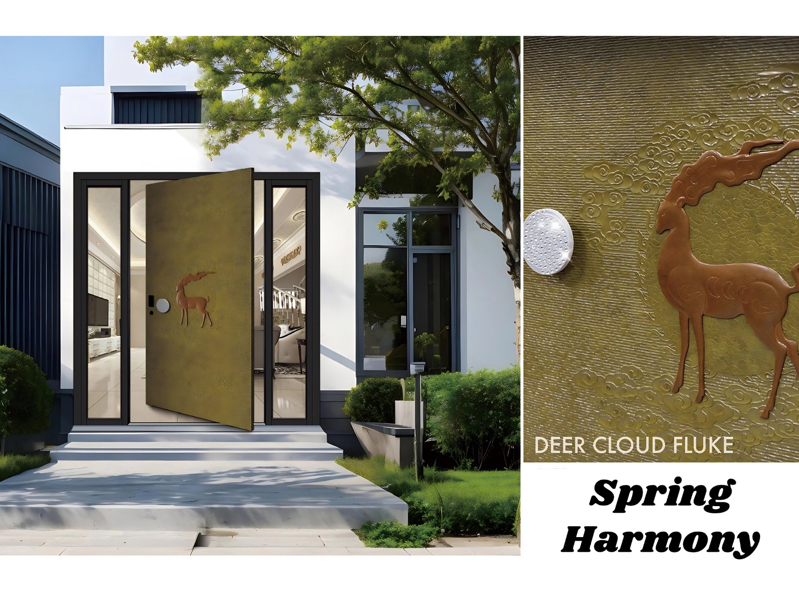 DeerArt Decorative Pivot Entrance Door detail image