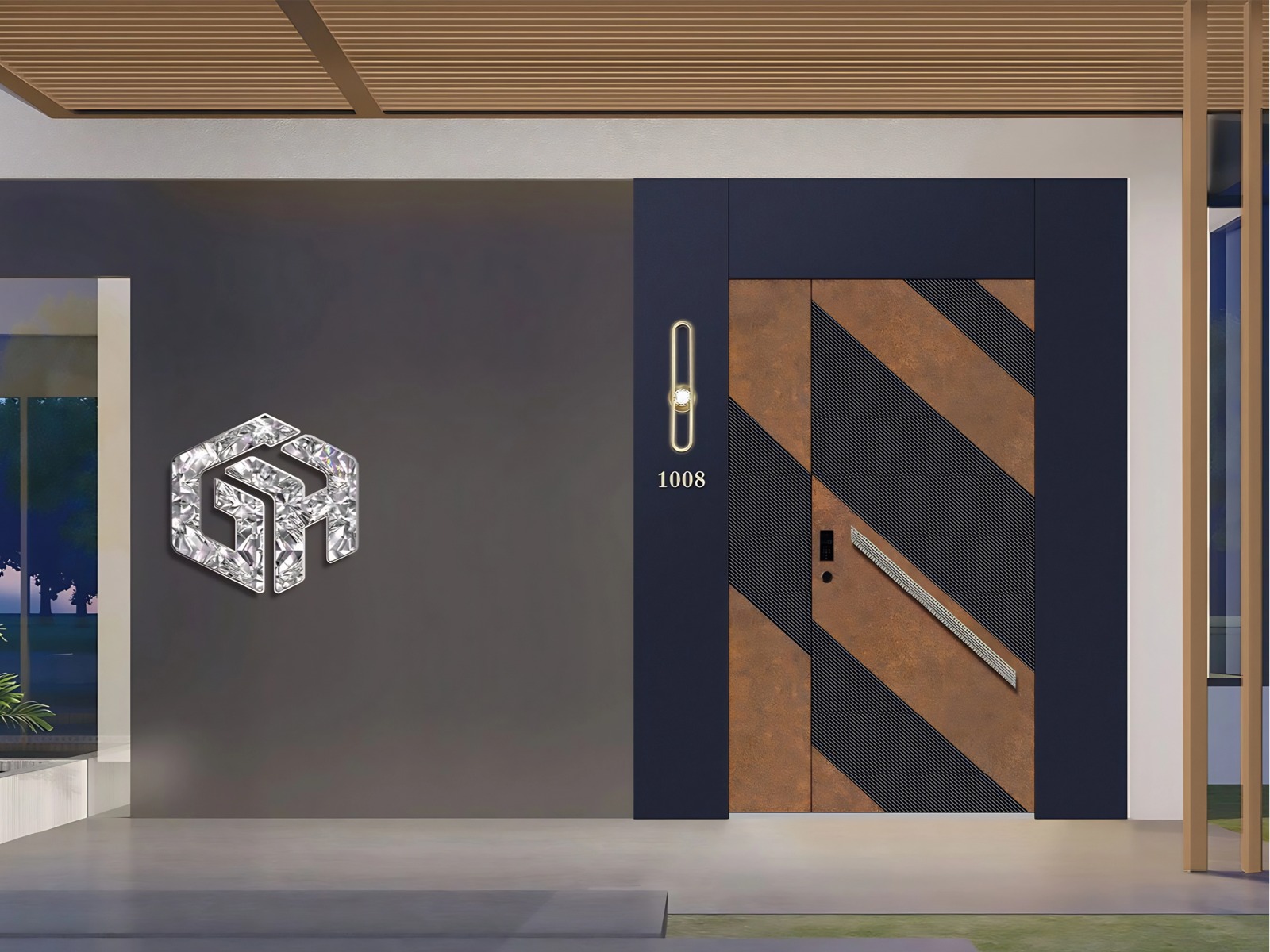 One Door One Scene – Linea Custom Luxury Entrance Door detail image